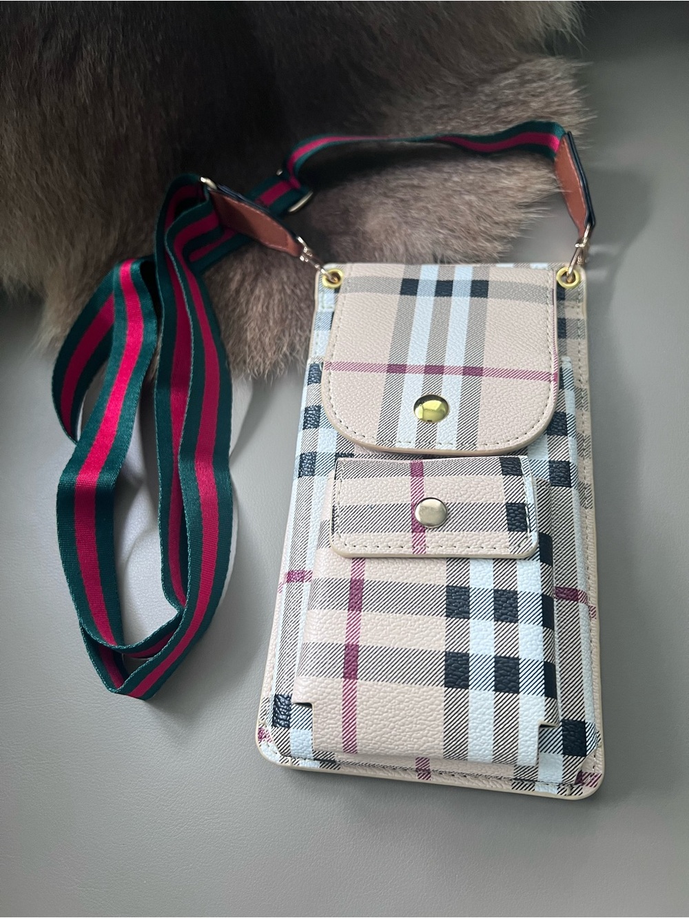 New Check Pattern Crossbody Bag - Picture 2 of 6